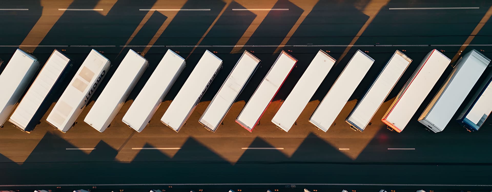 Aerial view of trucks