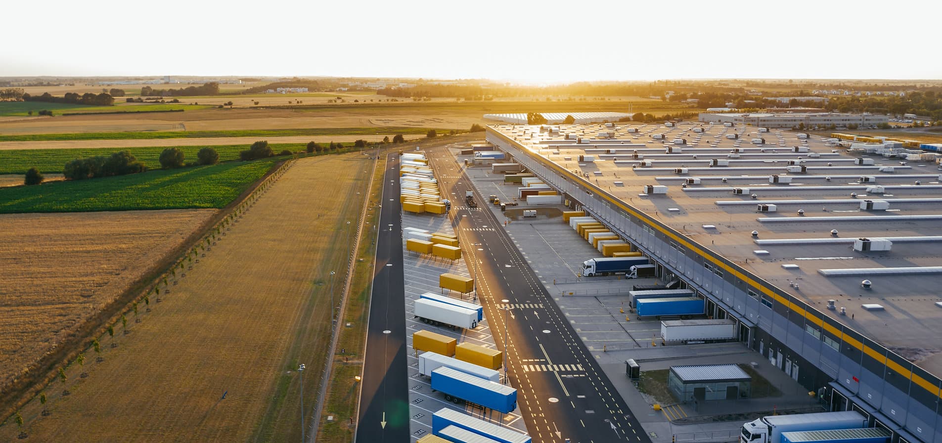 Aerial view of distribution center